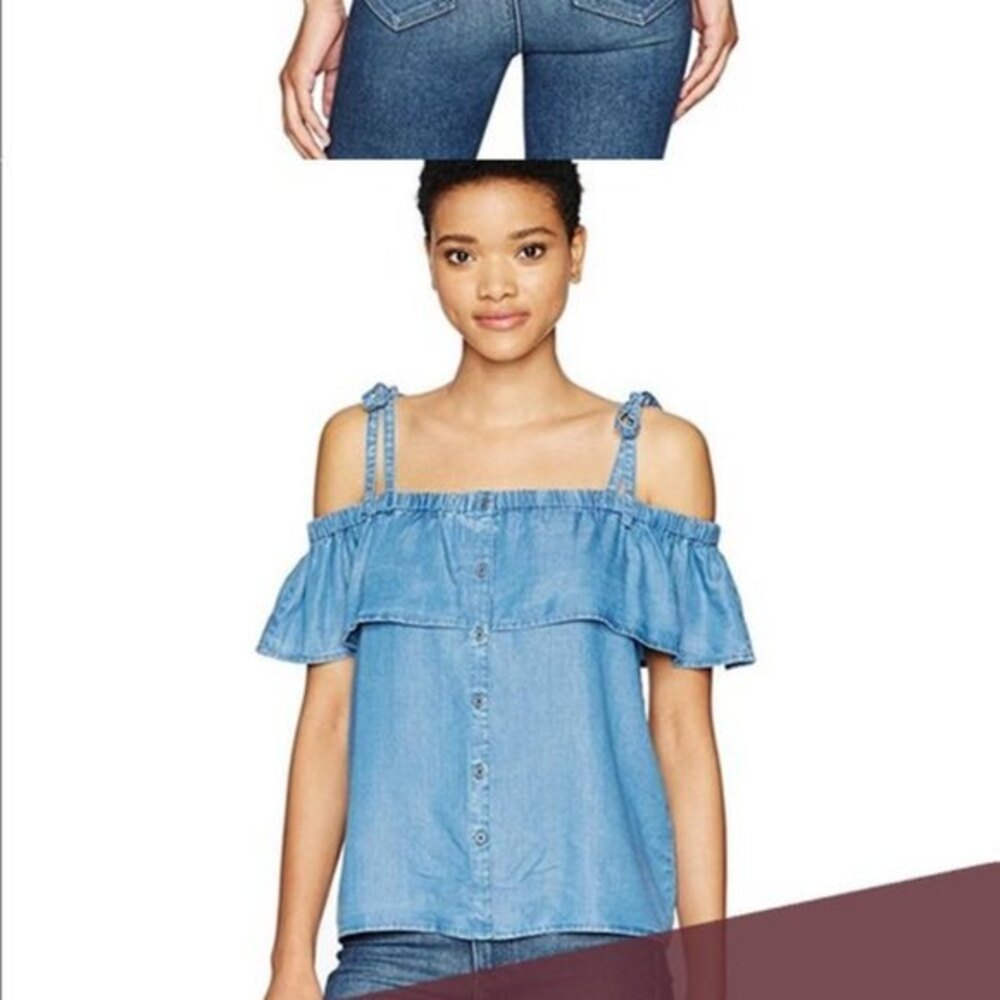 Lucky Brand Off-The-Shoulder Button-Front Top, NWT
